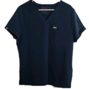 Figs Blue Short Sleeve Scrub Top XL